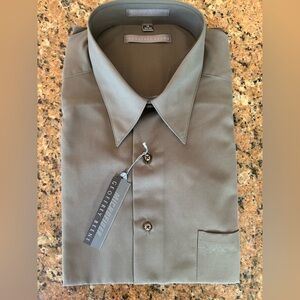 Geoffrey Beene Men's LG Slate Grey Dress Shirt Microfiber NWT